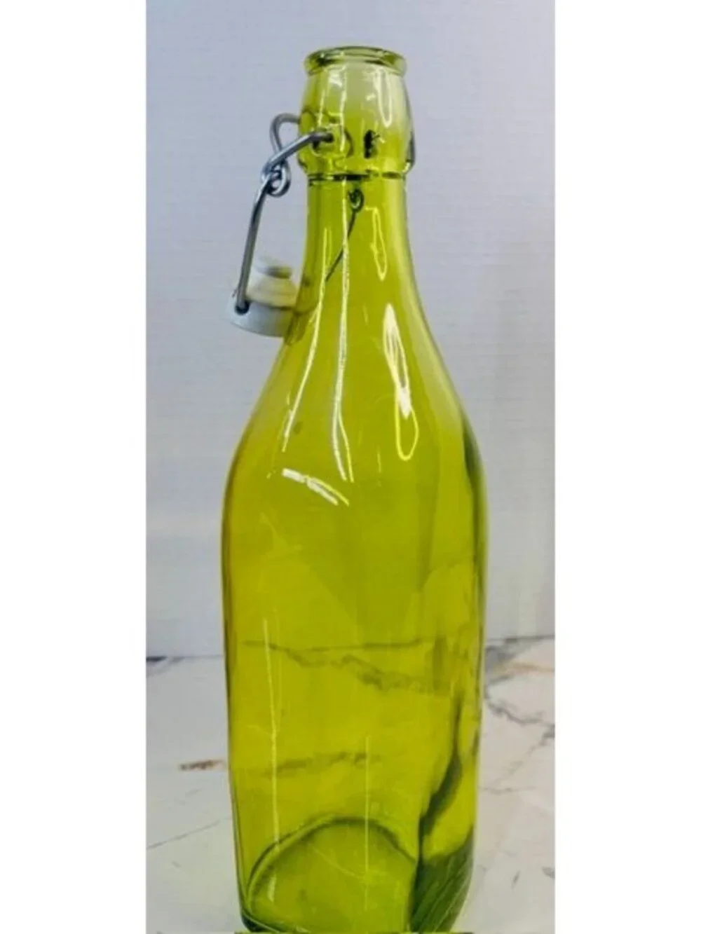 Beautiful Green Glass Bottle with Swing Top